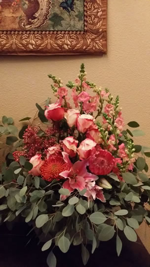 Pink Protea Pin Cushion Rose Snap Dragons